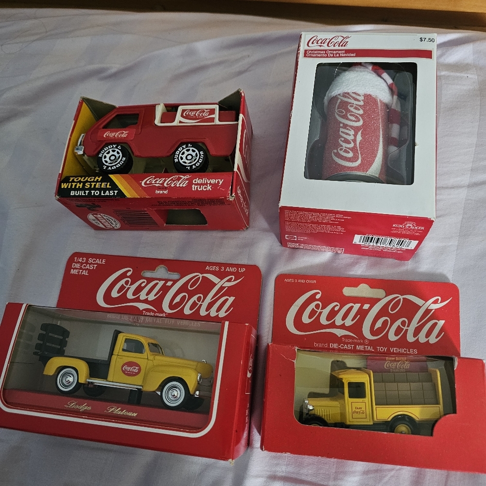 Vintage Rare Brand New Sealed Coca Cola Truck and Ornament Collectibles Lot